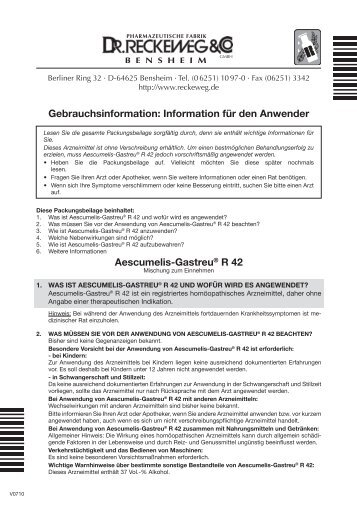 Gebrauchsinformation - Dr. Reckeweg und Co. GmbH