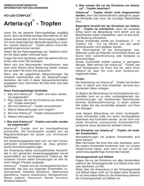 Arteria-cyl® - Tropfen - Pharma Liebermann