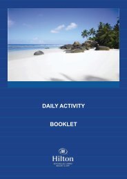 DAILY ACTIVITY BOOKLET - Hilton Seychelles Labriz Resort & Spa