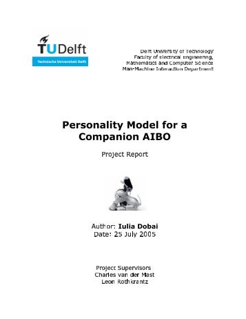 Personality Model for a C om p anion AI B O - Knowledge Based ...