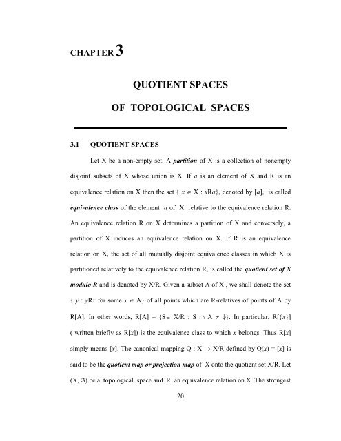chapter 3 quotient spaces of topological spaces
