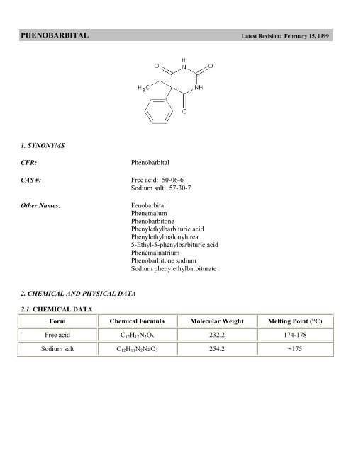 Phenobarbital Monograph - SWGDRUG