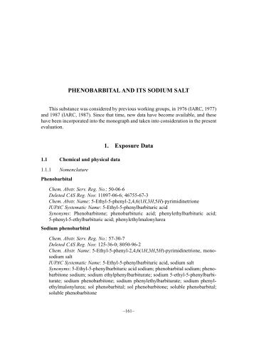 Phenobarbital and its Sodium Salt - IARC Monographs on the ...