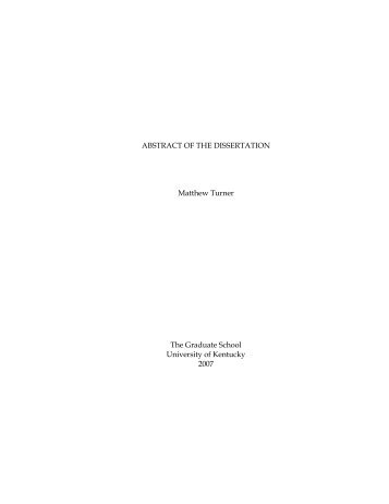 ABSTRACT OF THE DISSERTATION Matthew Turner The Graduate ...