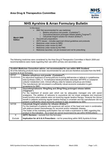 March 2009 - NHS Ayrshire and Arran.