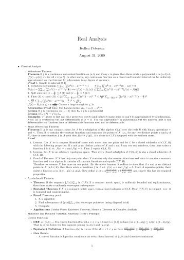 Real Analysis Latex Notes