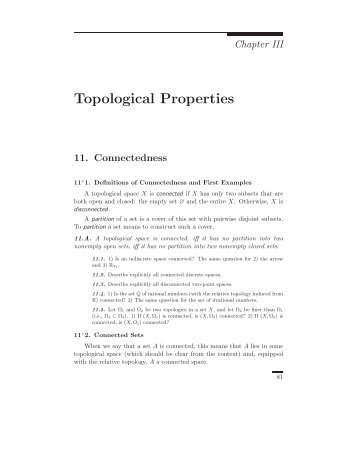 Chapter III. Topological Properties