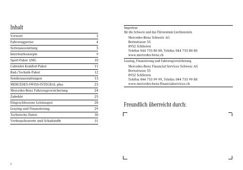 Download E-Klasse Cabriolet Preisliste (PDF)