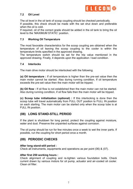 installation & maintenance manual for scoop coupling - Elecon