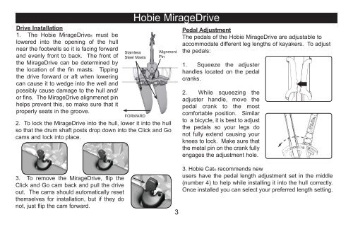 Hobie Mirage Kayaks Owner's Manual - Hobie Cat