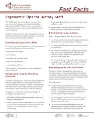 Ergonomic Tips for Dietary Staff - Health & Safety Ontario