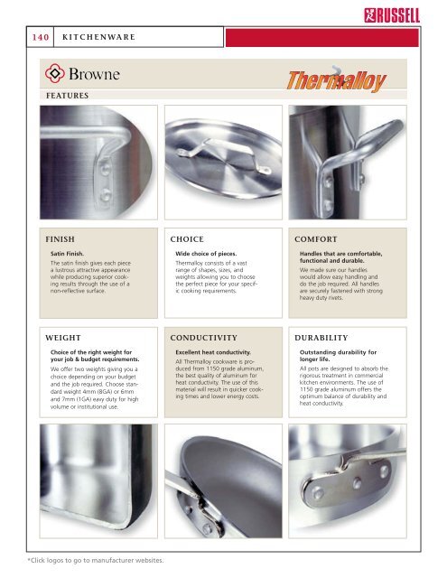 Russell Food Equipment Ltd. - Catalogue - Kitchenware