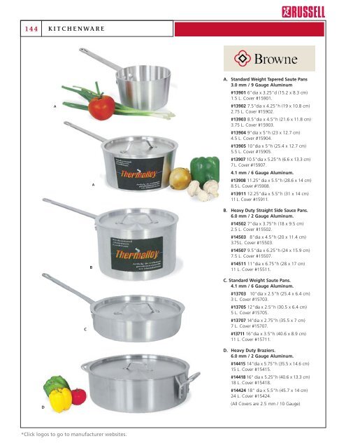 Russell Food Equipment Ltd. - Catalogue - Kitchenware