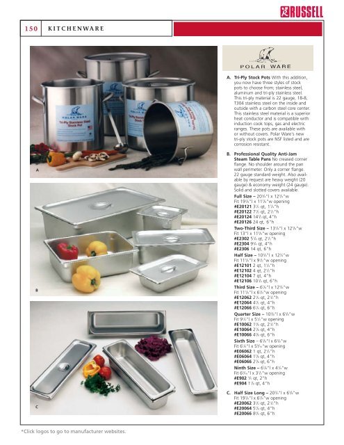 Russell Food Equipment Ltd. - Catalogue - Kitchenware