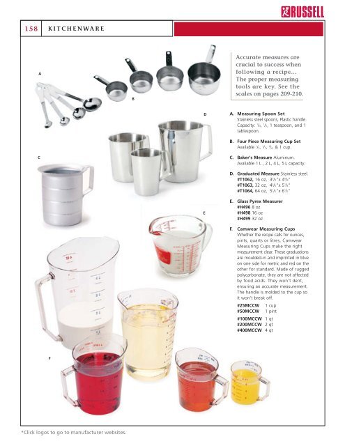 Russell Food Equipment Ltd. - Catalogue - Kitchenware