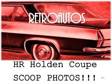 HR Holden Coupe SCOOP PHOTOS!!! Page 1 - RetroAutos