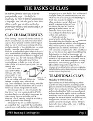 THE BASICS OF CLAYS - Opus Art Supplies