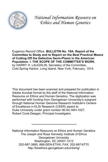 Eugenics Record Office. BULLETIN No. 10A - DNA Patent Database ...
