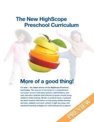 New Preschool Curriculum Preview - High/Scope Educational ...