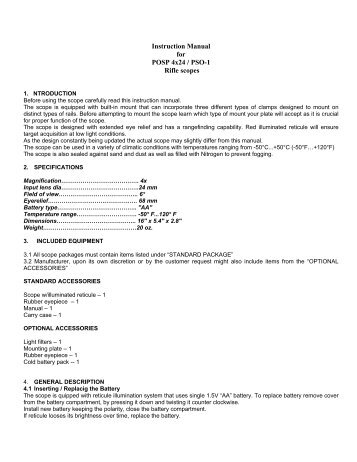 Instruction Manual for POSP 4x24 / PSO-1 Rifle scopes - AR15.com