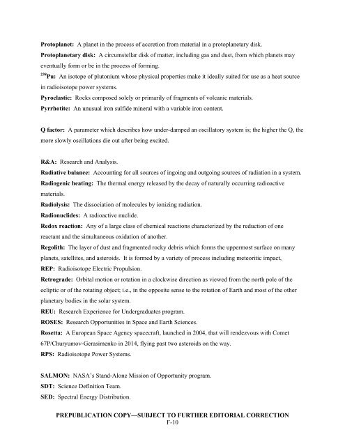 Vision and Voyages for Planetary Science in the - Solar System ...