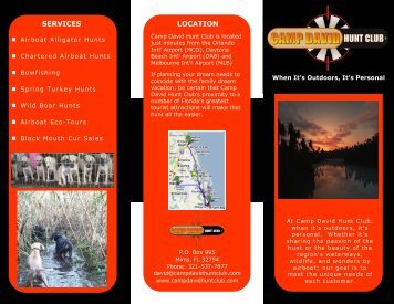 Scorched Earth Tri-fold Brochure - Camp David Hunt Club