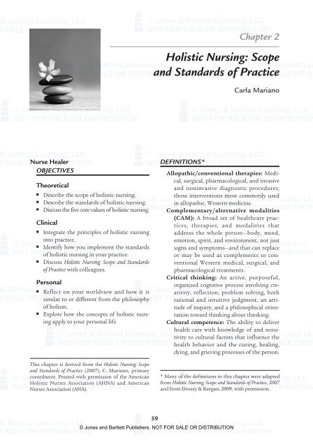Holistic Nursing: Scope and Standards of Practice - Jones & Bartlett ...