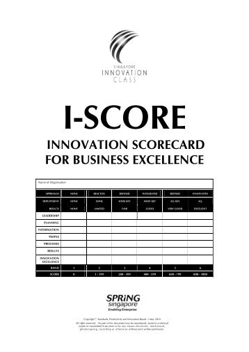 i-score innovation scorecard for business excellence - Spring