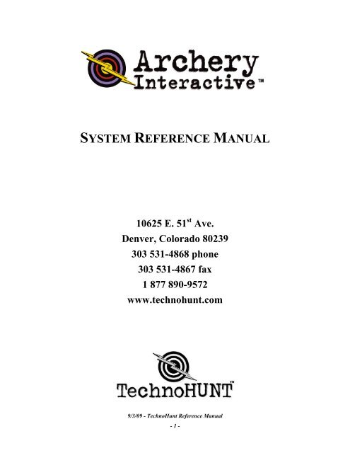 TechnoHunt Reference Manual