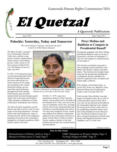 El Quetzal - Guatemala Human Rights Commission