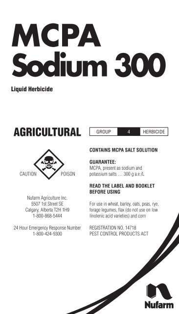 MCPA Sodium 300 - Nufarm Canada