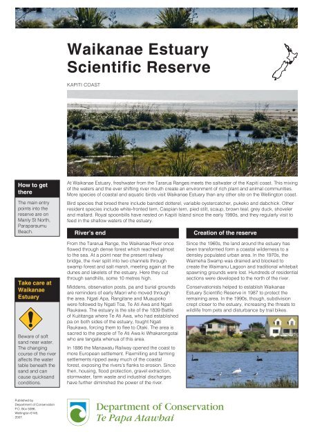 Waikanae Estuary Scientific Reserve factsheet - Department of ...