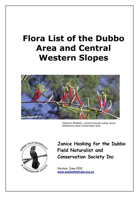 dubbo area flora list - Dubbo Field Naturalist & Conservation Society