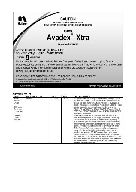 Full time herbicide label