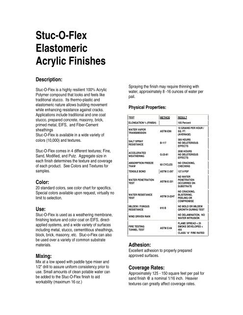 Eifs Color Chart