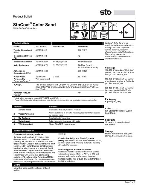 Sto Eifs Color Chart