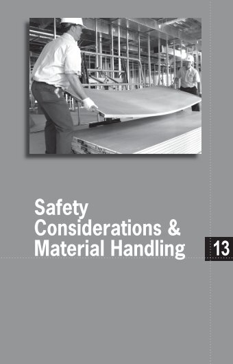 13 Safety Considerations & Material Handling - USG Corporation
