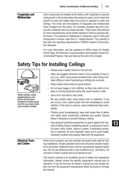13 Safety Considerations & Material Handling - USG Corporation