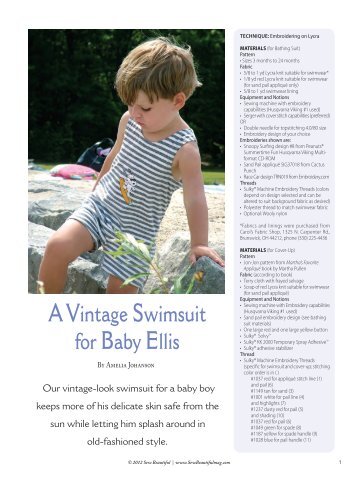 A Vintage Swimsuit for Baby Ellis - Sew Beautiful Magazine