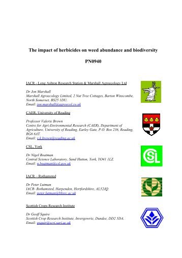 The impact of herbicides on weed abundance and biodiversity ...