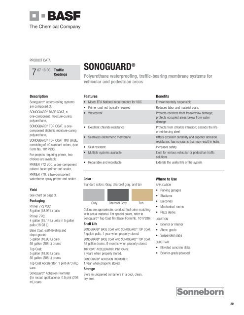 Sonoguard Color Chart