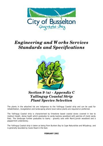Section 9 Plant Species Selection: Yallingup Coastal Strip