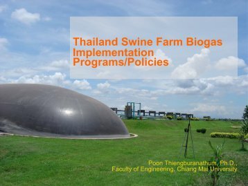 Thailand Swine Farm Biogas Implementation Programs/Policies