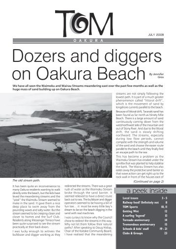 Dozers and diggers on Oakura Beach By Jennifer - Local News For ...