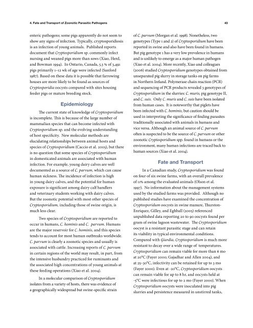 Fate and Transport of Zoonotic Bacterial, Viral, and - The Pork Store ...