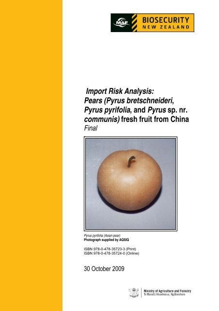 Import Risk Analysis: - Biosecurity New Zealand