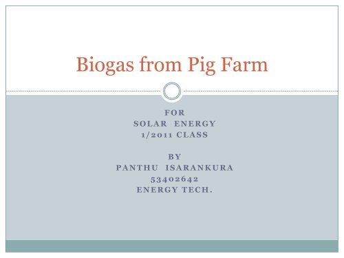 Biogas from Pig Farm