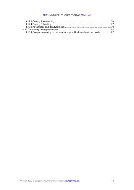 Manufacturing – Casting methods - European Aluminium Association