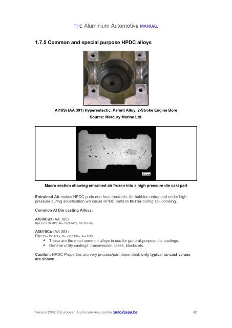 Manufacturing – Casting methods - European Aluminium Association