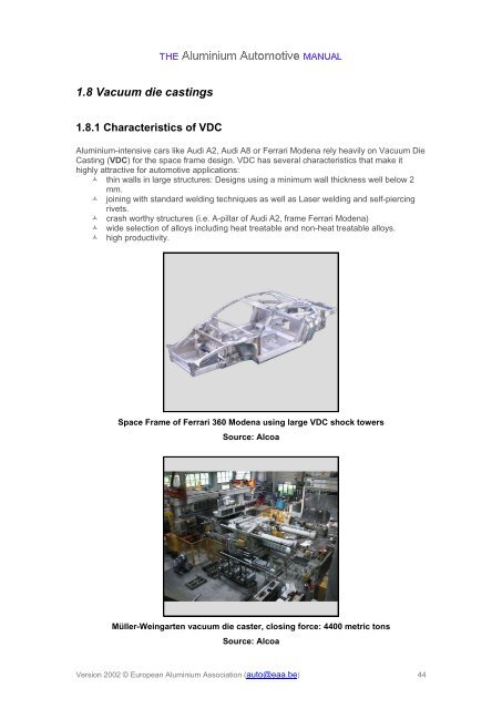 Manufacturing – Casting methods - European Aluminium Association